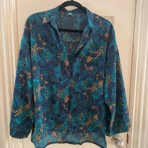 Leopard Paisley Print Blouse - Medium